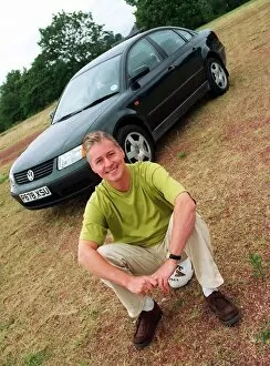 Images Dated 29th July 1997: Jim White - TV Presenter with Volkswagen Passat Car July 1997