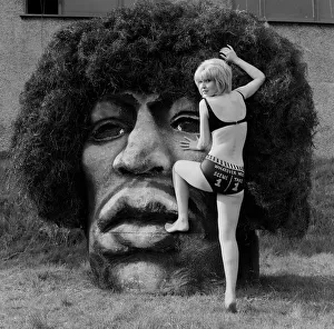 Jimi Hendrix model head. Picture shows Caroline Brown opening a new Jonathan King