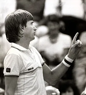 Jimmy Connors Tennis Player talks to the Umpire during his match in the Stella Artois