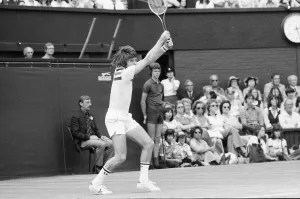 01229 Prints: Jimmy Connors v John McEnroe, Wimbledon Mens Semi Final, Thursday 30th June 1977