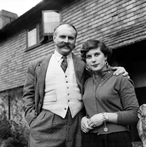 Jimmy Edwards and his fiance Miss Anne Michelle Carew-Gibbs at her home in Cowfold