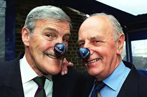 Jimmy Hill and Brian Moore June 1998 wear Daily Record tartan noses