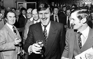 Jimmy Hill, chairman of Coventry City Football Club shares a joke
