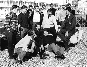 Jimmy Hill Coventry City manager at Worthing Sussex March 1963 talking to his