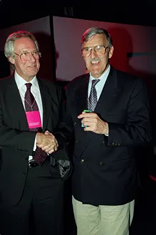 Jimmy Hill Football Commentater October 98 Talking to sky film critic Barry Norman