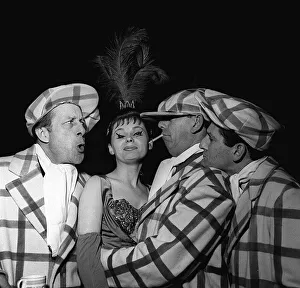Jimmy Jewel, Christine Carroll, Lonnie Donnegan and Ben Warris during rehearsal break for