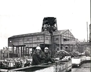 Jimmy Weatherby (left) and Alan Nelson unload equipment salvaged from Elemore Colliery
