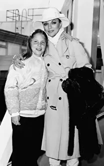 And Child Prints: Joan Collins actress with her daughter Katyana Collins in March 1983