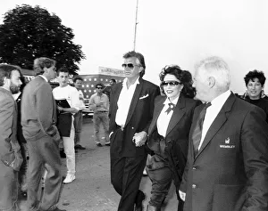 Joan Collins and George Hamilton arrive at Wembley London for the Michael Jackson concert