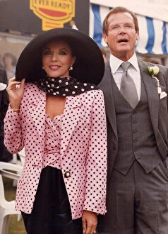 Images Dated 1st June 1989: Joan Collins and Roger Moore at the Derby - June 1989