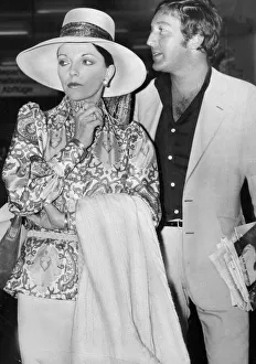Joan Collins and Ron Kass at London Airport - August 1970