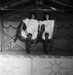 Joan Frost and Elsie Price seen here on stage performing Striptease