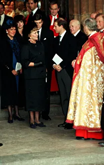 JOAN PLOWRIGHT, PRINCE EDWARD AND ALEC GUINESS AT LAURENCE OLIVIER MEMORIAL SERVICE