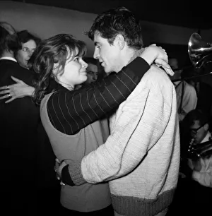 Joanna Dunham and Alan Bates in Cafe de Artistes in Chelsea getting the feel of a