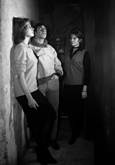 Joanna Dunham, Sheila Allen and Alan Bates in Cafe de Artistes in Chelsea getting