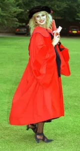 Joanna Lumley Actress with honorary docctorate of letters from the University of Kent