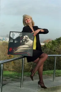 Joanna Lumley Actress November 98 Launching the new millennium stamp