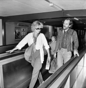 Joanna Lumley with her son and a friend seen leaving Heathrow Airport today for Canada