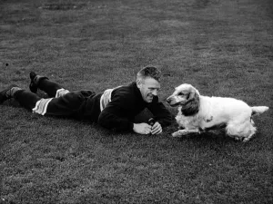 Rangers Prints: Jock Shaw had a wrestle with Sandy after training and the way he is getting off his mark