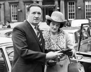 Jock Stein with wife Jean shortly after receiving his CBE at Buckingham Palace