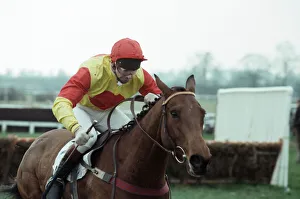 Jockey Peter Scudamore riding his 150th winner of the season at Warwick