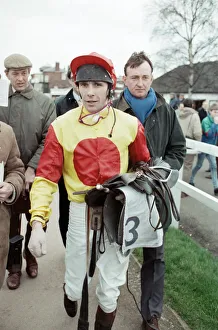 Jockey Peter Scudamore after riding his 150th winner of the season at Warwick