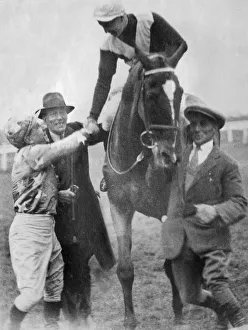 Horse Prints: Jockey Tommy Cullinan is congratulated after winning the 1930 Grand National