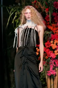 Jodie Kidd Model September 1998 At London Fashion week on catwalk modeling clothes