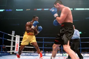 Joe Calazghe Boxer October 97 Joe Calzaghe beating Chris Eubank for the vacant WBO