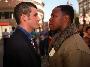 Joe Calzaghe and Chris Eubank Boxing October 1997 after announcing date for WBO