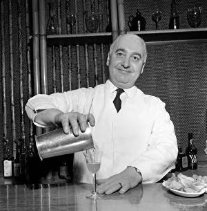 Joe Gilmore top barman at the Savoy hotel in London seen here preparing Cocktails. 1970