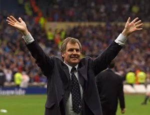 Joe Royle of Manchester City celebrates May 1999 his team