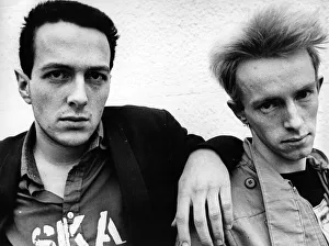 Joe Strummer (left) and Nicholas Headon members of the puck rock band The Clash after