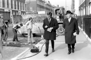 Builders Prints: Joes Quiet Day Joe Gormley National Union of Mineworkers. March 1974 S74-1491
