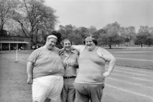 Jogger-nauts: John Robinson sports writer with Colin Taylor jogging in Battersea Park