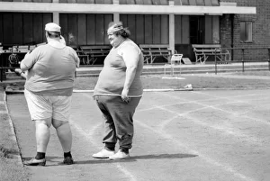 Jogger-nauts: John Robinson sports writer with Colin Taylor jogging in Battersea Park