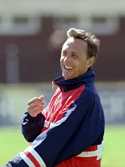 Track Suit Prints: Johan Cruyff Barcelona Manager pictured during training session in Rotterdam