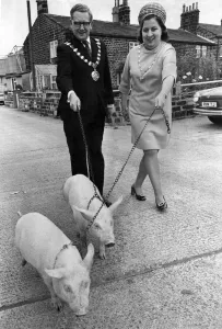 John Atkinson Chairman of the Airborough U. D. C. pictured with his wife Margaret trying