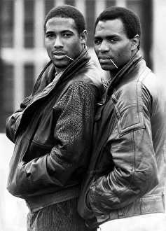 00240 Prints: John Barnes and Luther Blissett of Watford and England pose for a Mirror sport feature