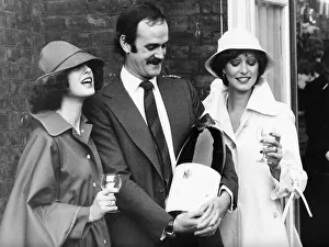 John Cleese actor, Monty Python and Fawlty Towers star, with two Windsmoor models