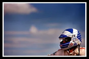 JOHN CLELAND AFTER TEST OF NEW VAUXHALL GSI JULY 1999 FOR ROAD RECORD SALTIRE HELMET