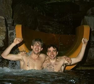 Images Dated 1st April 1986: John Colquhoun & Gary Mackay in swimming pool April 1986