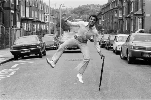 00347 Prints: John Conteh celebrates after winning both British and European Commonwealth titles in his