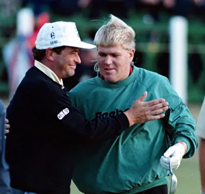 John Daly is congratulated by Constantino Rocca after his victory in the play offs for
