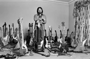 John Entwistle, bass guitarist of British rock group The Who