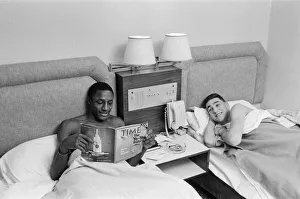 Magazine Prints: John Fashanu (left reading Time Magazine) and Vinnie Jones (right