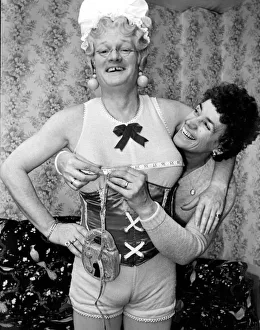 Play Prints: John Inman gets fitted for his role in Mother Goose at the Empire Theatre, Liverpool