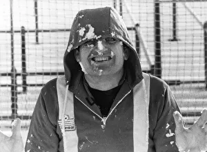 John Jackson goalkeeper raises a smile despite the arctic conditions at Brisbane Road