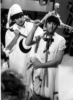 Quirky Prints: John Lennon and George Harrison rehearse for Around the Beatles tv spectacular 28 April