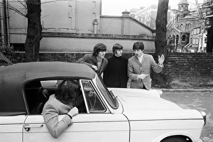 John Lennon passes his driving test in Weybridge Paul McCartney Ringo Starr